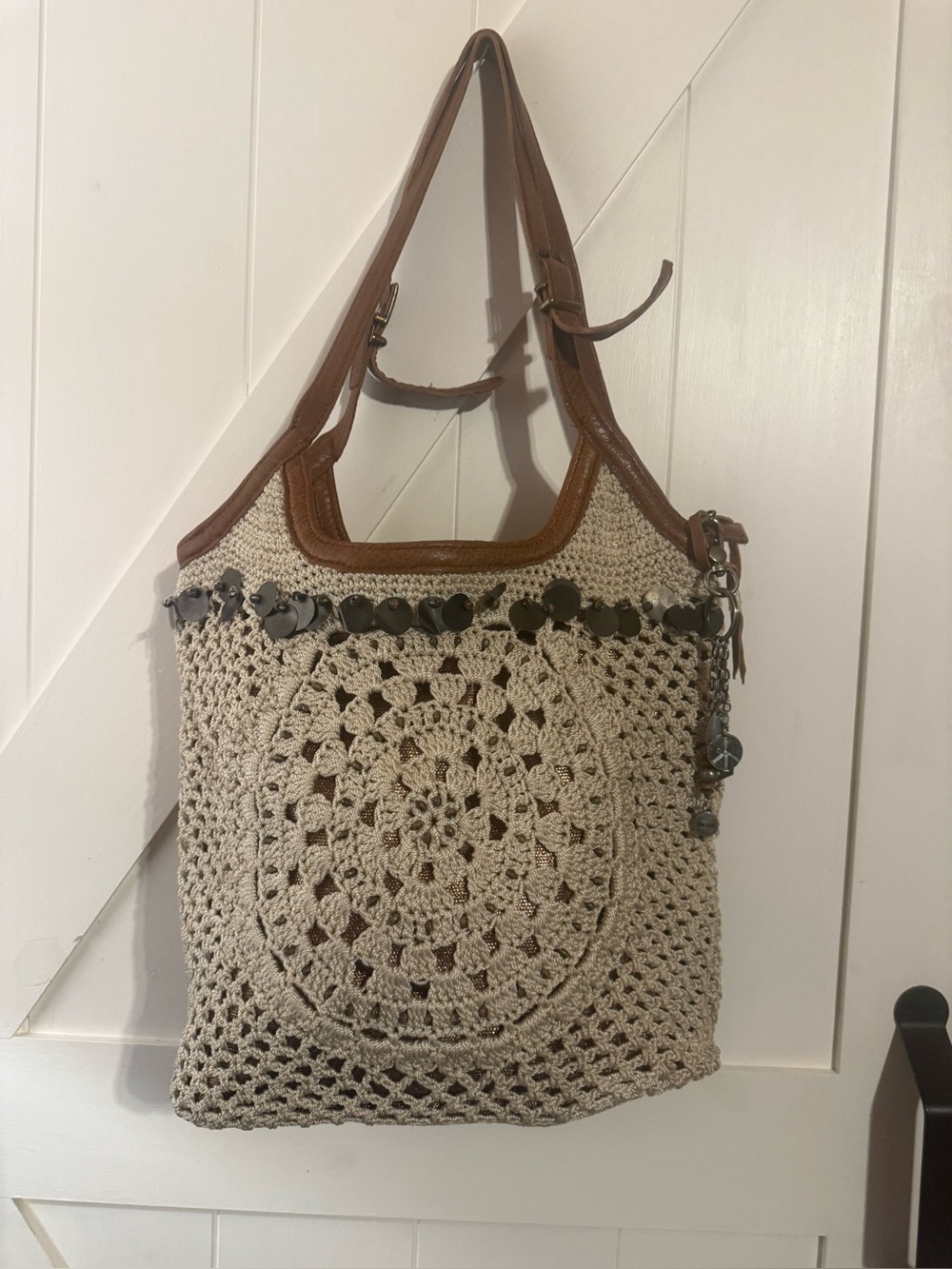 The Sak Crocheted Medallion Hobo Bag